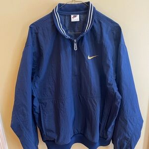 Vintage Nike Windbreaker Jacket Men's Medium Blue Yellow 1/4 Zip Anorak 90s